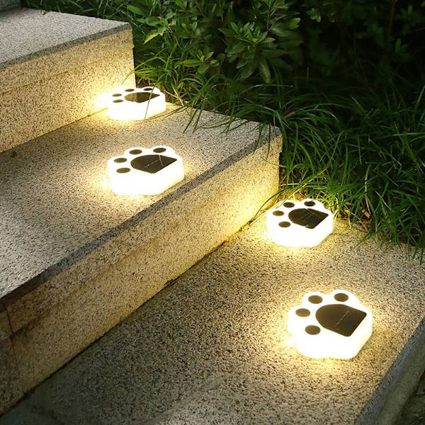 Solar Light Cat Paw Print FÄRGRIGT LJUS