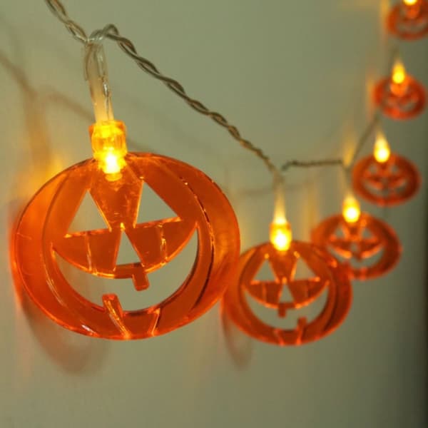 Halloween LED-strenglys gresskarlys 4 4 4