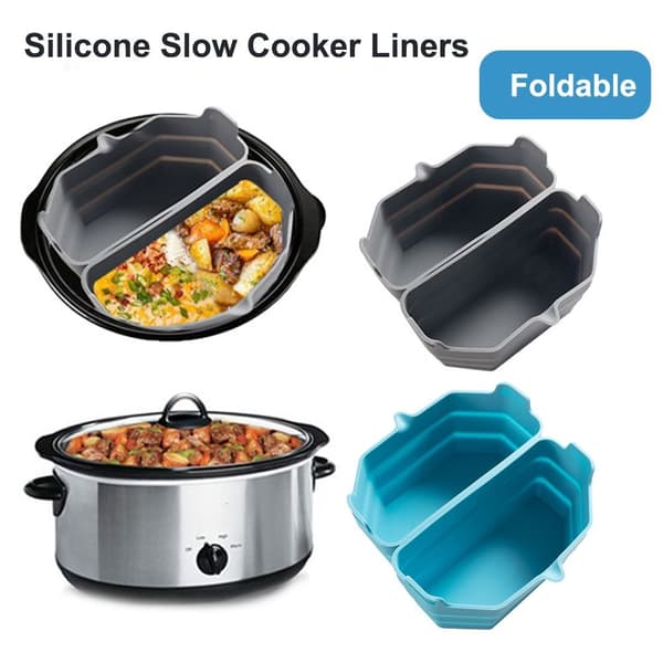 Sammenleggbare Slow Cooker Liners Slow Cooker Divider Liner GRÅ grey