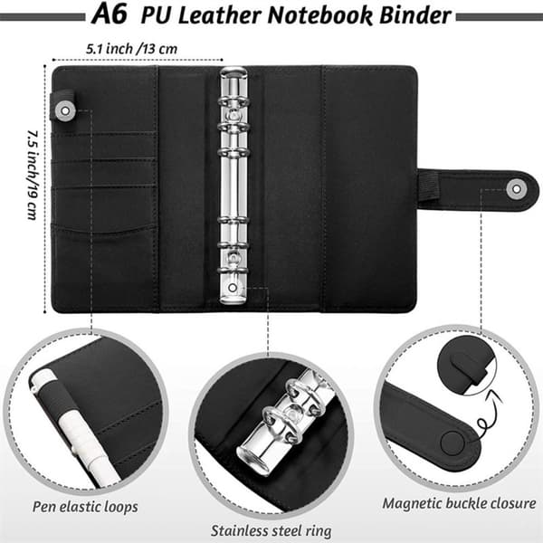 A6 Budget Binder Notebook Planner BLÅ Blue