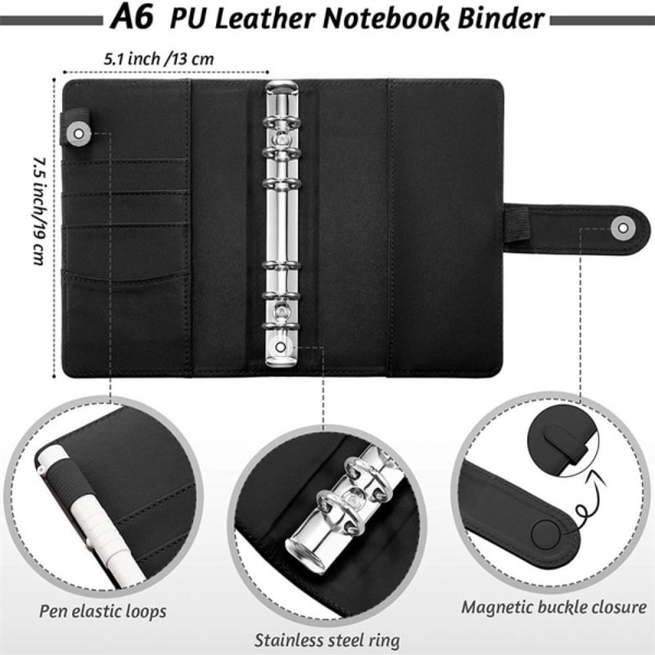 A6 Budget Binder Notebook Planner MØRKEGRØN Dark Green
