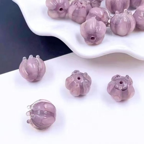 10st Blomknopppärlor Bell Orchid Beads LILA 10ST 10ST Purple 10Pcs-10Pcs