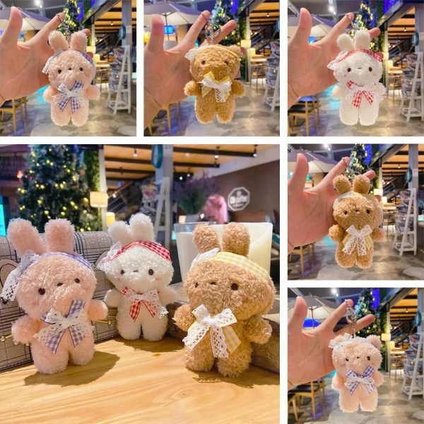 Kanindukke nøkkelring Plysjbjørn ROSA KANIN KANIN pink rabbit-rabbit