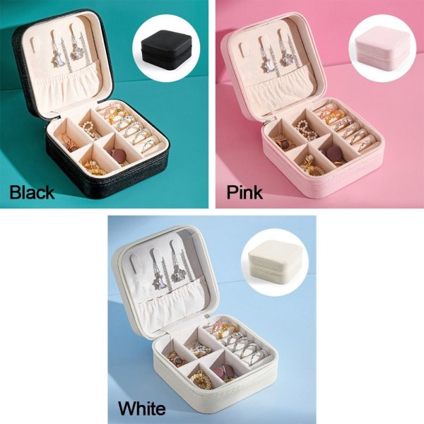 Smycken Förvaringsbox Ring Örhängen Organisation ROSA Pink