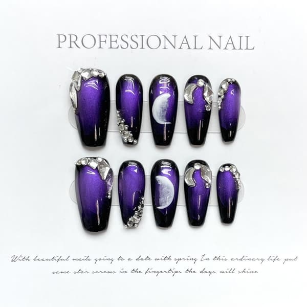 Pure Manual False Nail Flash Diamond Håndlavede Nails L L