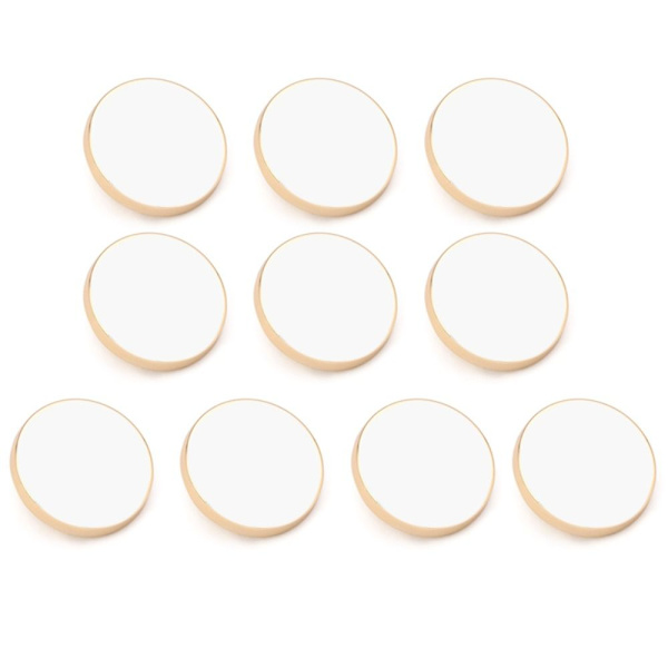 10 stk Metallknapper Hodeplaggklemme HVIT 20MM White 20mm
