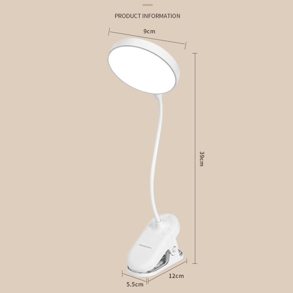 LED-lukuvalo USB ladattavat valot pöytälamput