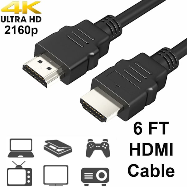 2.0 HDMI Kabel HDMI Sort ledning 5M 5M