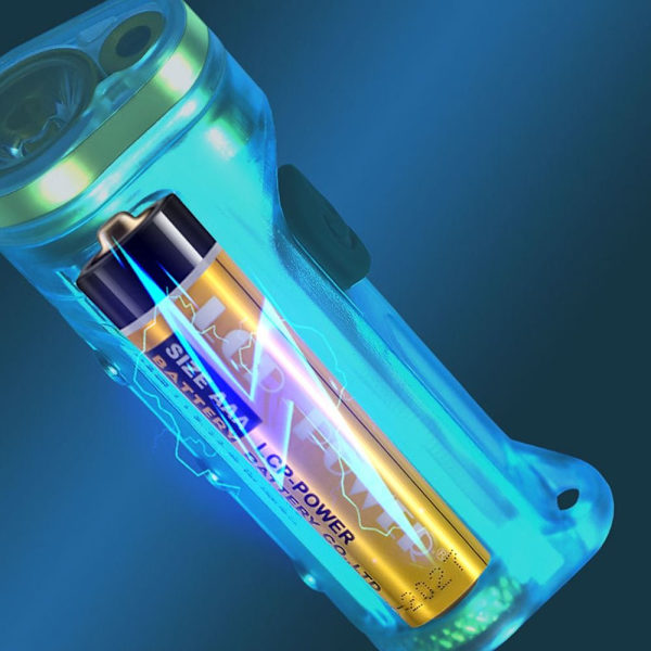 Mini nøglering lommelygte LED lampe BLÅ Blue