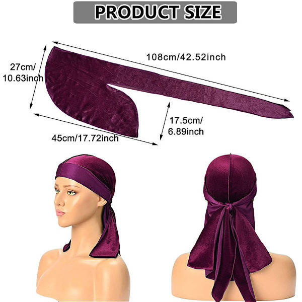 1st Durags Kepsar Bandana Hat VIN RÖD wine red