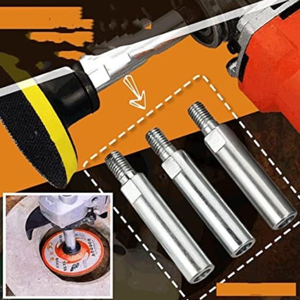 Gjengeadapter forlengelsesstang vinkelsliperbits forlengelsesaksel 1 set for M10