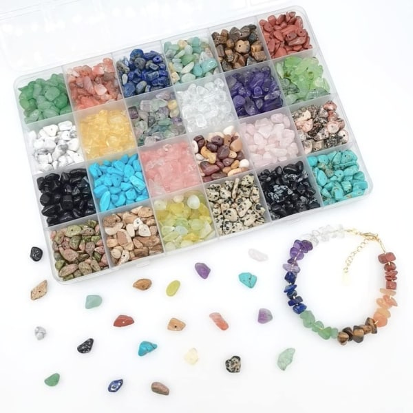 1500 STK Natural Chip Stone Beads Crystal Rocks Beads Uregelmessig