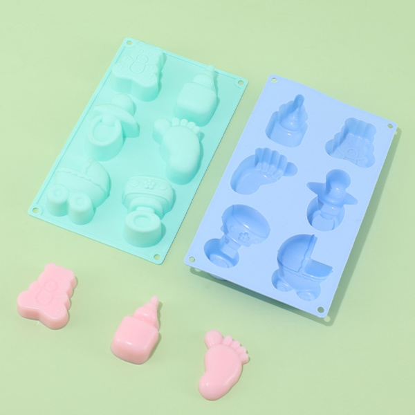 4 stk Fest Silikone Forme 3D Bageform Silikone