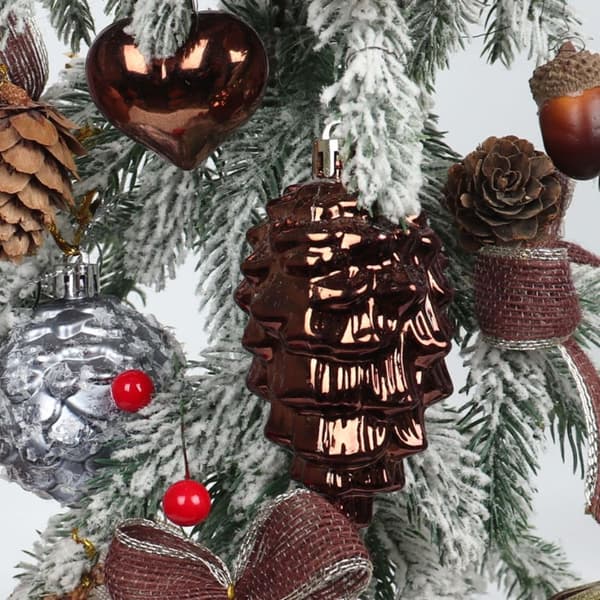 8 Stk Jule Hængende Vedhæng Julepynt GRÅ grey