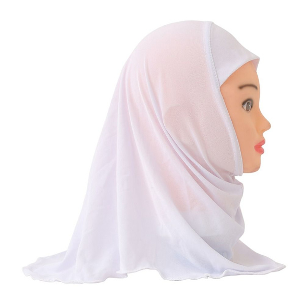 Muslimska Hijab Islamiska Scarf Sjalar för barn VIT white