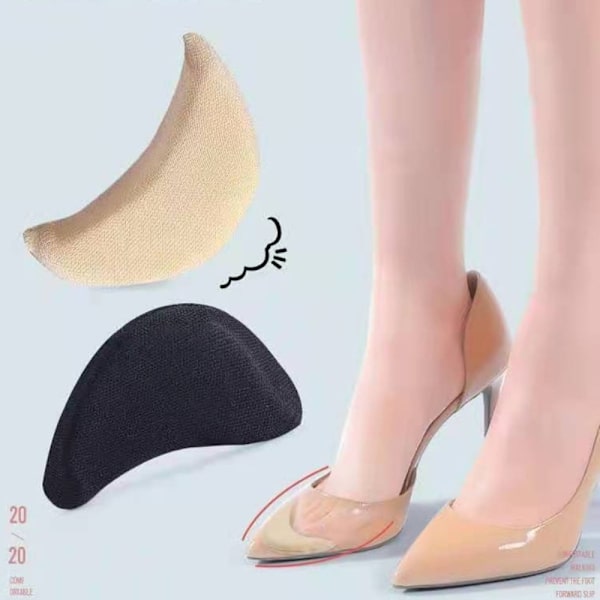 Sponge Justerbar Shoe Filler Högklackat Tåplugg SVART Black