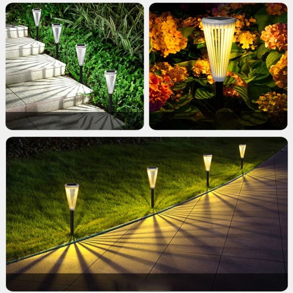 2 Pack Solar Pathway Lights Lawn Lamps