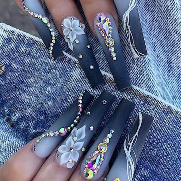 Fake Nails Long French 1 1 1