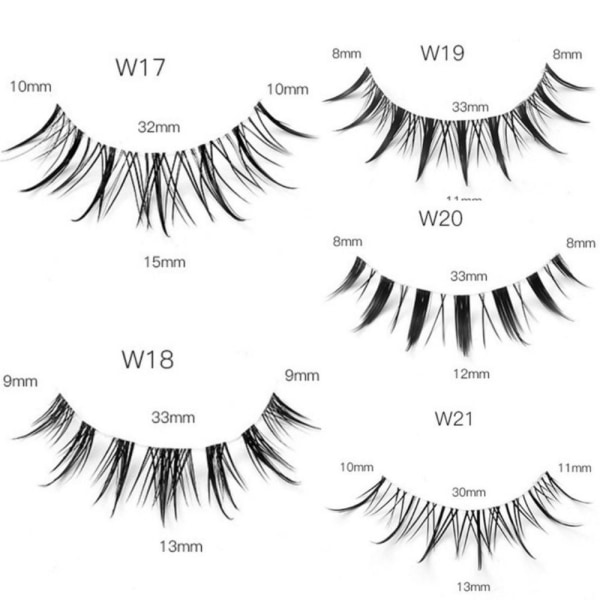 Manga Lashes falske øyevipper W19 W19 W19