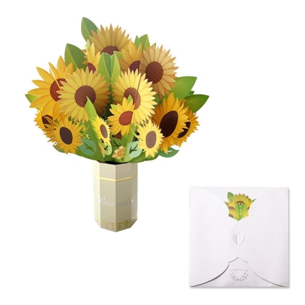 3D Pop-up bukett Papper Blommor SOLBLOMMA SOLBLOMMA Sunflower