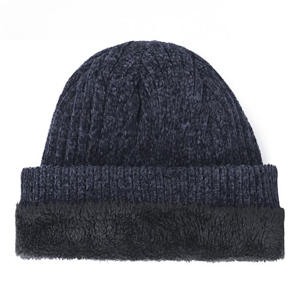 Vinterstickade mössor för män Beanies Cap BLÅ blue