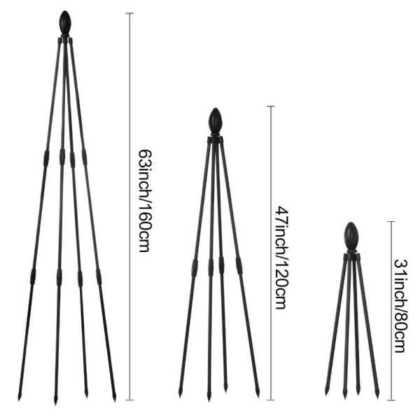 Trädgårdsspaljé metallväxtstöd SVART 1 1 Black 1-1