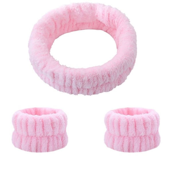 Spa Pannband Face Wash Armband ROSA Pink