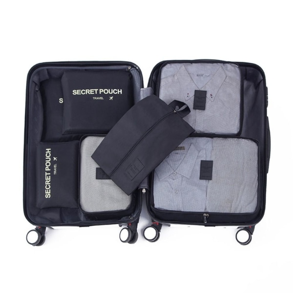 Rejseopbevaringsposer 7 stk Sæt SORT 7 STK 7 STK Black 7 Pcs-7 Pcs