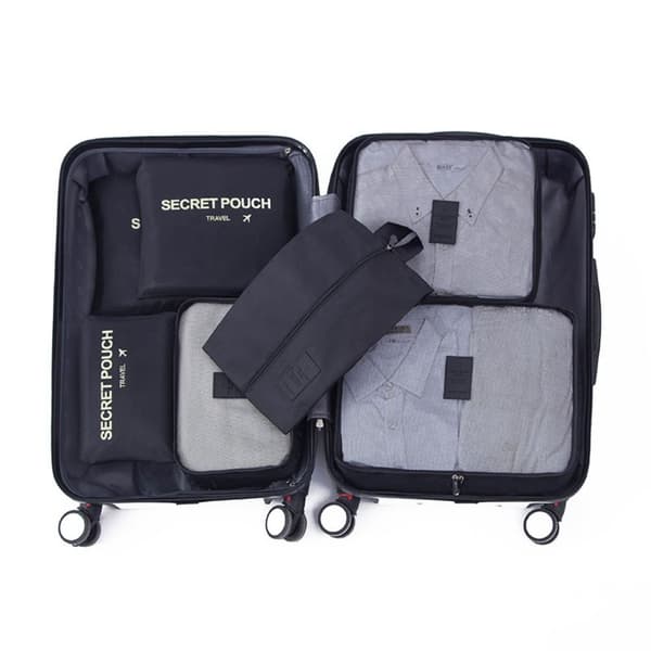 Reseförvaringsväskor 7 delar Set GRÅ 6 ST 6 ST Grey 6 Pcs-6 Pcs