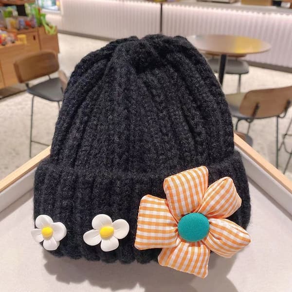 Barnmanschettstickad mössa Cap Hatt ORANGE orange