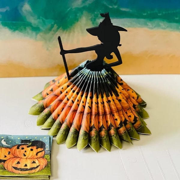 Witch Statue Serviettholder Witch Figur Dekorasjoner Halloween
