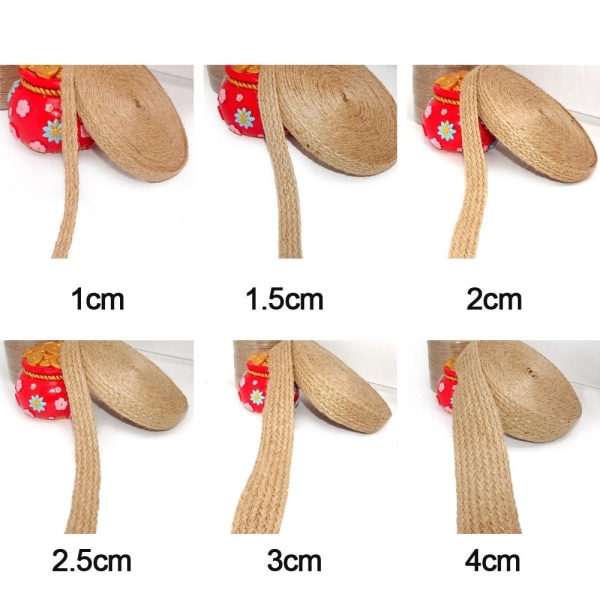 Flettet Burlap Ribbon Tau Jute Tau 3CM 3cm