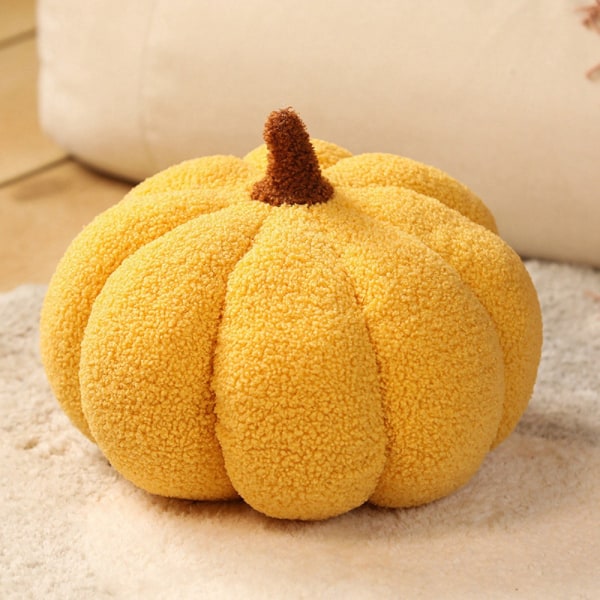 Puuvillatäytetty kurpitsatyyny Pumpkin pehmotyyny KELTAINEN 30cm Yellow 30cm