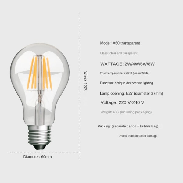 Vintage Retro Pære Filament 4W-ST64 4W-ST64 4W-ST64