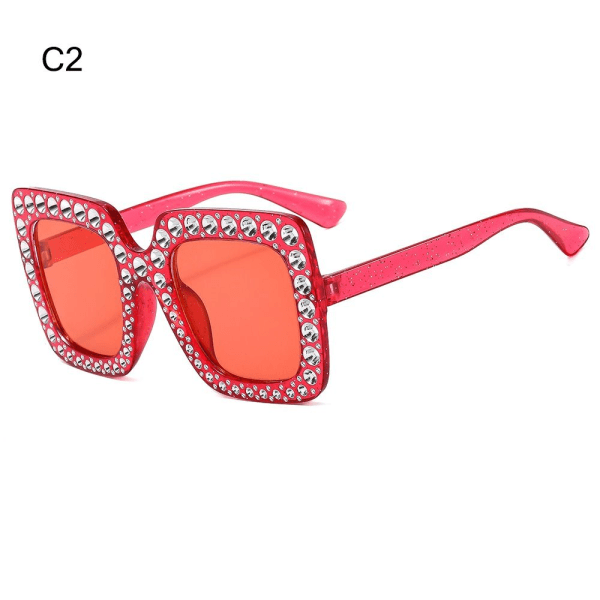 Crystal Ylisuuret aurinkolasit Diamond aurinkolasit C2 C2 C2