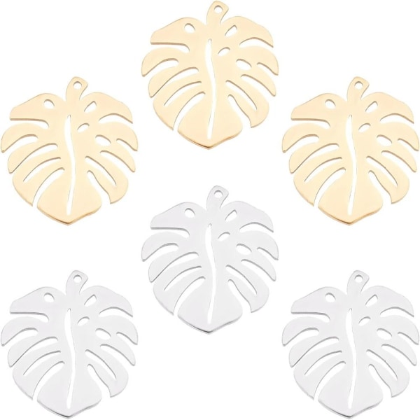 Leaf Charms ruostumattomasta teräksestä set set set