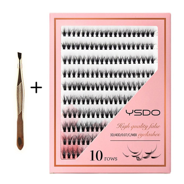 Lash Clusters DIY Lash Extension Kit 40D & LASH TWEEZER 40D & 40D & Lash Tweezer