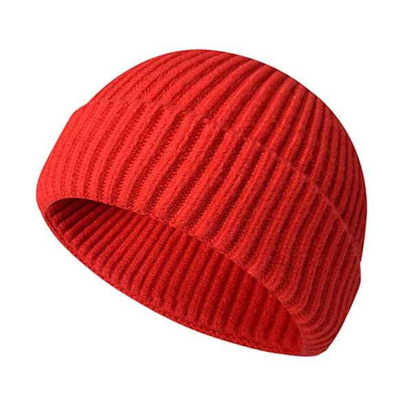 Cuff Beanie Knit Hat PUNAINEN PUNAINEN Red
