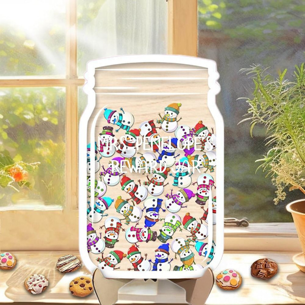 Lumiukon palkintopurkki Tokens Luokkahuoneen palkintopurkki LUMIUKKO LUMIUKKO Snowman