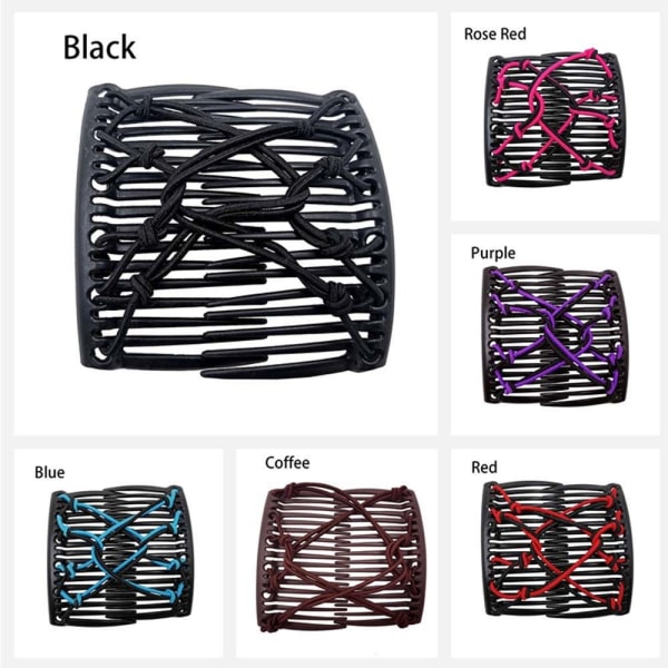 Elastiskt rep Pan Hårklämmor Lazy Comb KAFFE COFFEE