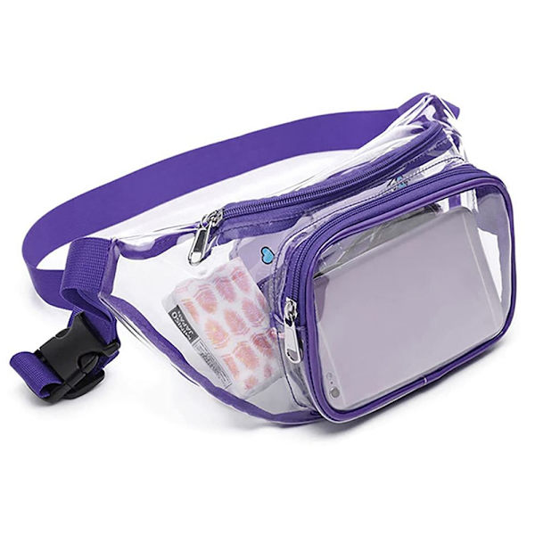 Genomskinlig midjeväska Klar handväska LILA purple