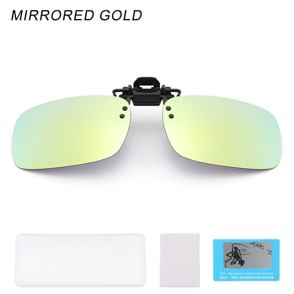 Kiinnitettävät aurinkolasit Polarisoidut MIRRORED GOLD PEILIKULTAT Mirrored Gold