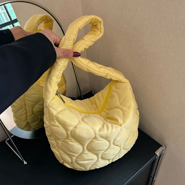 Axelväska Puffy Handväska GUL Yellow