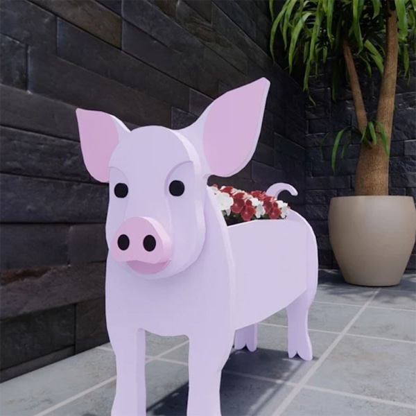 Hage Blomsterpotte Blomsterplanter GRIS GRIS pig