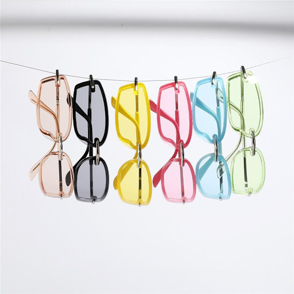 Y2K Solbriller Wrap Around SITRON GUL Lemon Yellow