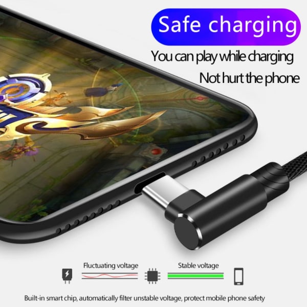 2 stk Datakabel Ladekabel HVIT TYPE C TYPE C White Type C-Type C