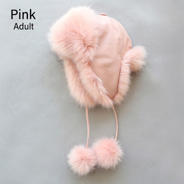 Vanhempi-lapsi Bomber-hatut Tekoturkishattu VAANSAINEN AIKUINEN AIKUINEN pink adult-adult