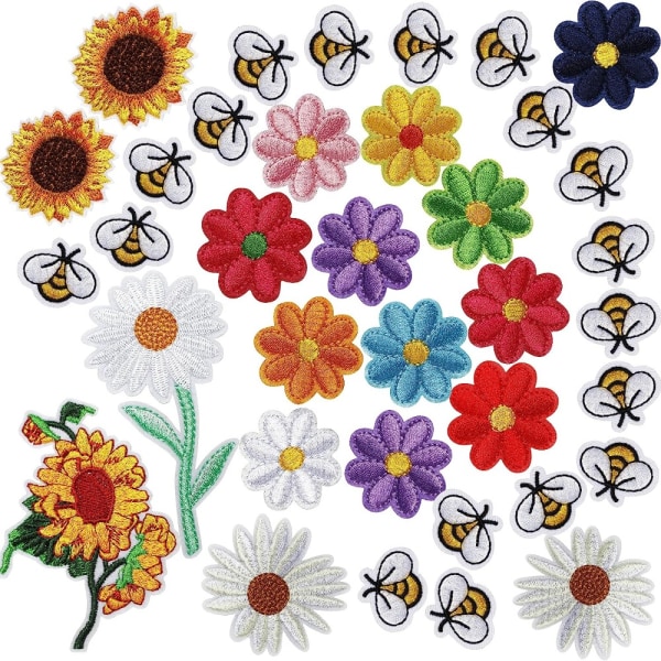 24 stk Bee Applique Patches Brodert Sy på Patch