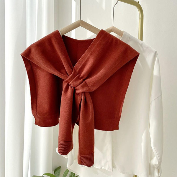 Stickad Sjal Cross Sjal KHAKI khaki