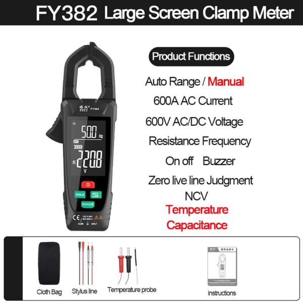 Digital Clamp Meter Smart Multimeter Transistori Testers